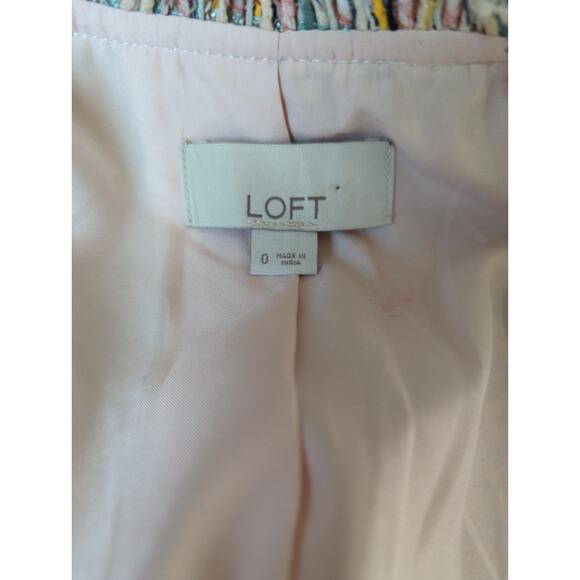 Loft Multi Color Tweed Blazer - Size 0 - Excellent - Picture 3 of 4